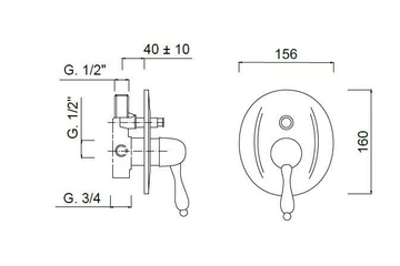 PRAGAMIX - PRAGAMIX CRYSTAL - F7511 - Shower tap with diverter by Rubinetteria Giulini - view 3
